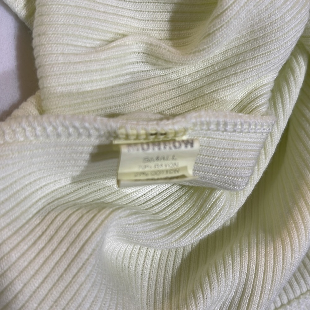 NWOT Monrow Body Con Ribbed Knit Scoop Neck Dress  SZ S Yellow - Picture 4 of 4